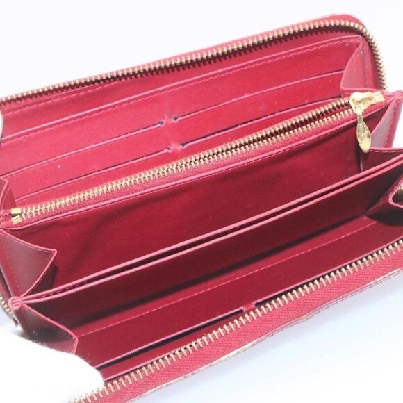 LOUIS VUITTON Monogram Vernis Zippy Wallet Long Wallet Red - Picture 10 of 15